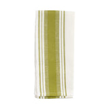 Busatti Italian Woven Cotton & Linen Tea Towel - 1 Each Wide Stripe in Green 14805