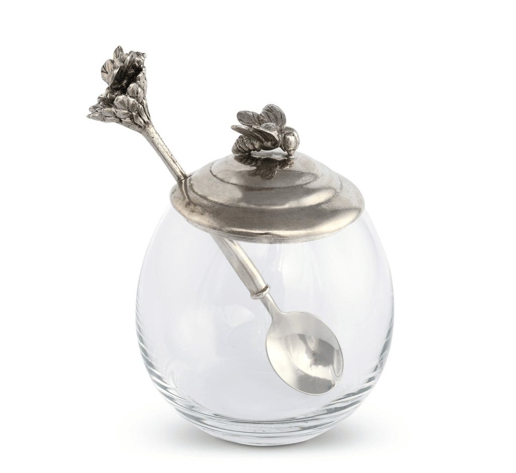 Vagabond House Bee Glass Honey Pot with Spoon 14998