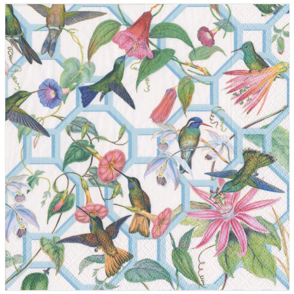 Hummingbird Trellis Paper Dinner Napkins | 20 Pack | Caspari