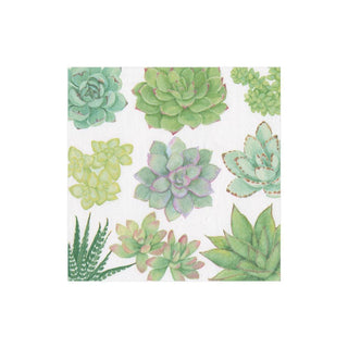 Caspari Succulents Paper Cocktail Napkins - 20 Per Package 15140C