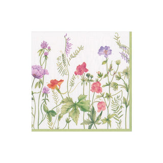 Caspari French Floral Paper Cocktail Napkins - 20 Per Package 15160C