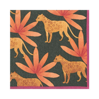 Caspari Panthera Paper Luncheon Napkins in Fuchsia - 20 Per Package 15201L