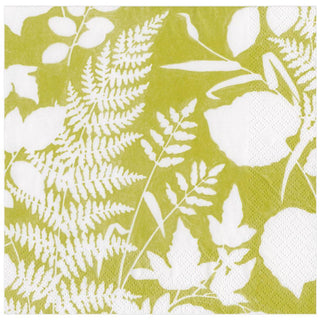 Caspari Modern Fern Paper Dinner Napkins in Lime - 20 Per Package 15221D