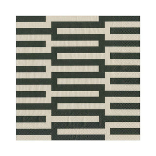 Caspari Zipper Paper Luncheon Napkins in Black - 20 Per Package 15251L