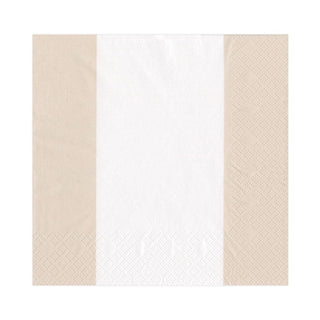 Caspari Bandol Stripe Paper Luncheon Napkins in Natural - 20 Per Package 15350L