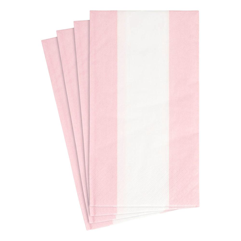 Caspari Bandol Stripe Guest Towel - Petal Pink