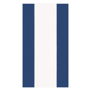 Caspari Bandol Stripe Paper Guest Towel Napkins in Navy - 15 Per Package 15352G