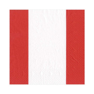 Caspari Bandol Stripe Paper Luncheon Napkins in Red - 20 Per Package 15354L