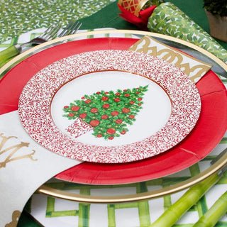 Caspari Decorated Tree Paper Salad & Dessert Plates - 8 Per Package 15400SP