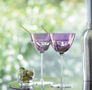 LSA Glassware Aurora Martini Glass in Polar Violet- Set of Four 15419
