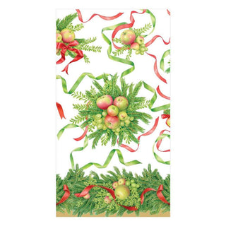 Caspari Apples and Greenery Paper Guest Towel Napkins - 15 Per Package 15480G