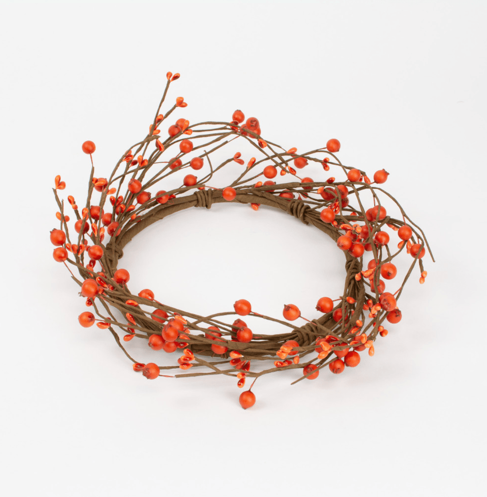 Mills Floral Berry & Pip Ring in Orange- 12" - Set of 2 15601X2