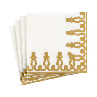 Dessin Passementerie Paper Linen Cocktail Napkins in Gold - 15 Per Pac ...