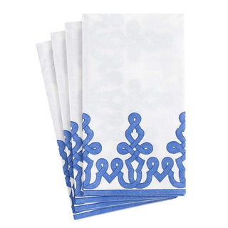 Dessin Passementerie Paper Linen Guest Towel Napkins in Riviera Blue ...