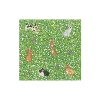 Caspari Bunnies and Boxwood Paper Cocktail Napkins - 20 Per Package 15700C