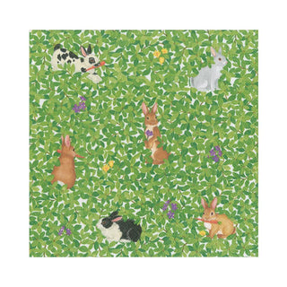 Caspari Bunnies and Boxwood Paper Luncheon Napkins - 20 Per Package 15700L