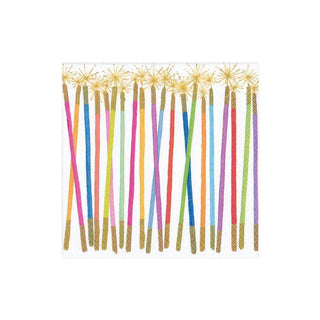 Caspari Party Candles Boxed Paper Cocktail Napkins - 40 Per Box 15830B