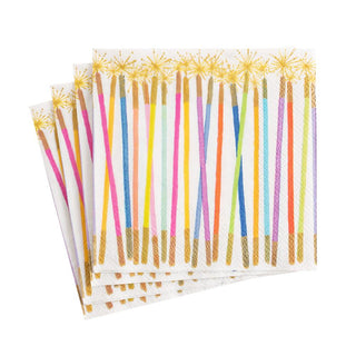 Caspari Party Candles Paper Cocktail Napkins - 20 Per Package 15830C