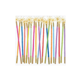Caspari Party Candles Paper Cocktail Napkins - 20 Per Package 15830C