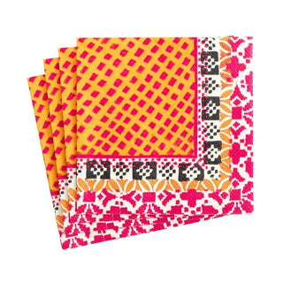 Caspari Frida Paper Cocktail Napkins in Black & White - 20 Per Package 15841C