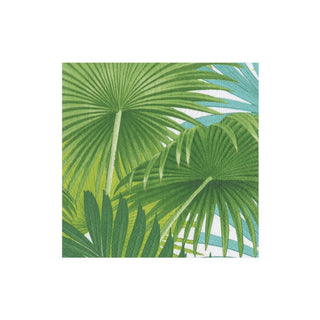 Caspari Palm Fronds Paper Cocktail Napkins in White - 20 Per Package 15860C