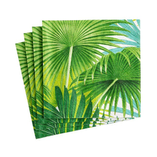 Caspari Palm Fronds Paper Cocktail Napkins in White - 20 Per Package 15860C