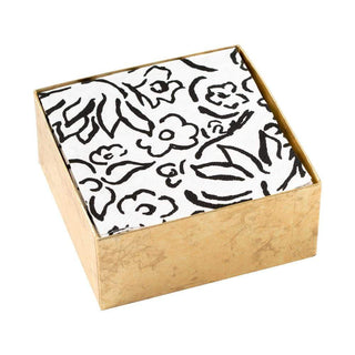 Caspari Matisse Boxed Paper Cocktail Napkins in Black - 40 Per Box 15900B