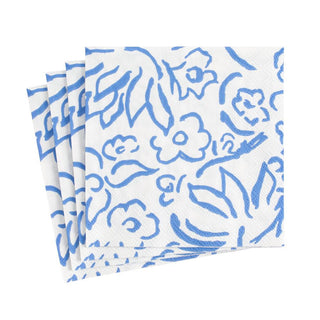 Caspari Matisse Paper Cocktail Napkins in Blue - 20 Per Package 15901C