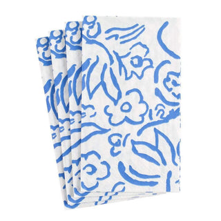 Caspari Matisse Paper Guest Towel Napkins in Blue - 15 Per Package 15901G