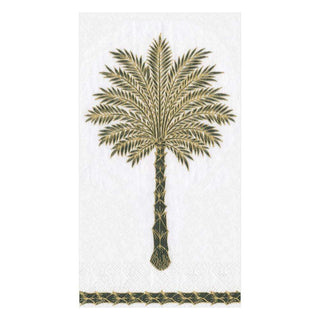 Caspari Grand Palms Paper Guest Towel Napkins in Black - 15 Per Package 15932G
