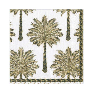Caspari Grand Palms Paper Luncheon Napkins in Black - 20 Per Package 15932L