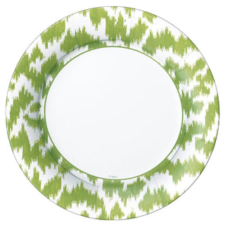 Caspari Modern Moiré Paper Dinner Plates in Green - 8 Per Package 15952DP