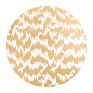 Caspari Modern Moiré Round Lacquer Placemat in Gold - 1 Each 15954LQPMRND