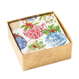 Caspari Porcelain Ornaments Boxed Paper Pocktail Napkins - 40 Per Box 15980B