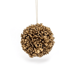 Dekorasyon 4" Gold Pine Cone Chips Ornament 16035