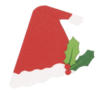 Caspari Santa Hat Die-Cut Paper Linen Party Napkins - 15 Per Package - 2 Packages 16110LGDCX2