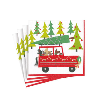 Caspari Doggy Tree Adventure Paper Cocktail Napkins - 20 Per Package 16140C