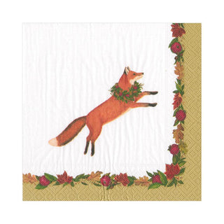 Caspari Leaping Fox Paper Luncheon Napkins - 20 Per Package - 2 Packages 16250LX2