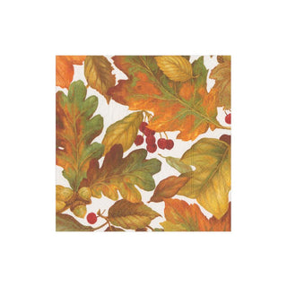 Caspari Autumn Leaves II Paper Cocktail Napkins - 20 Per Package 16260C