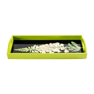 Caspari Foxglove Lacquer Bar Tray in Yellow & Black - 1 Each 16323LQBAR