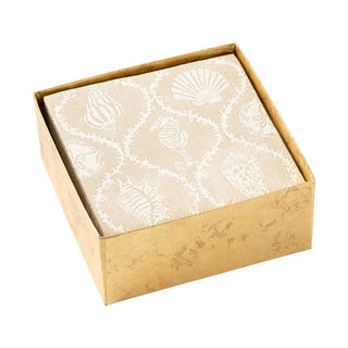 Caspari Seychelles Boxed Paper Cocktail Napkins in Sand - 40 Per Box 16430B