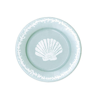 Caspari Seychelles Paper Salad & Dessert Plates in Aqua - 8 Per Package 16431SP