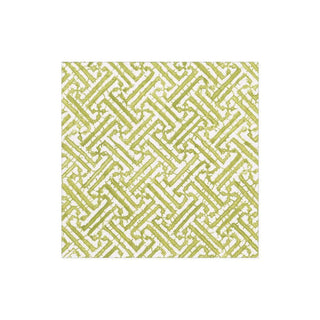 Caspari Fretwork Paper Cocktail Napkins in Moss Green - 20 Per Package 16451C