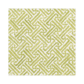 Caspari Fretwork Paper Luncheon Napkins in Moss Green - 20 Per Package 16451L
