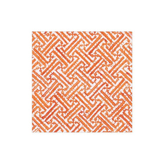 Caspari Fretwork Paper Cocktail Napkins in Orange - 20 Per Package 16452C