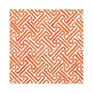 Caspari Fretwork Paper Luncheon Napkins in Orange - 20 Per Package 16452L