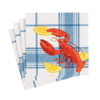 Caspari Lobster Bake Boxed Paper Cocktail Napkins - 40 Per Box 16480B