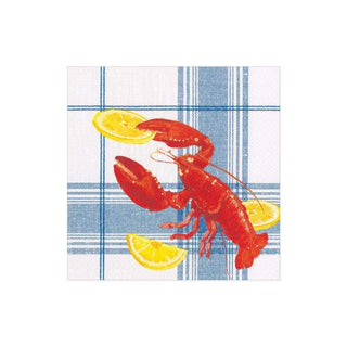 Caspari Lobster Bake Paper Cocktail Napkins - 20 Per Package 16480C