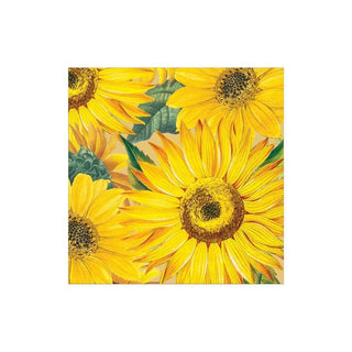 Caspari Sunflowers Boxed Paper Cocktail Napkins - 40 Per Box 16520B