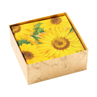 Caspari Sunflowers Boxed Paper Cocktail Napkins - 40 Per Box 16520B